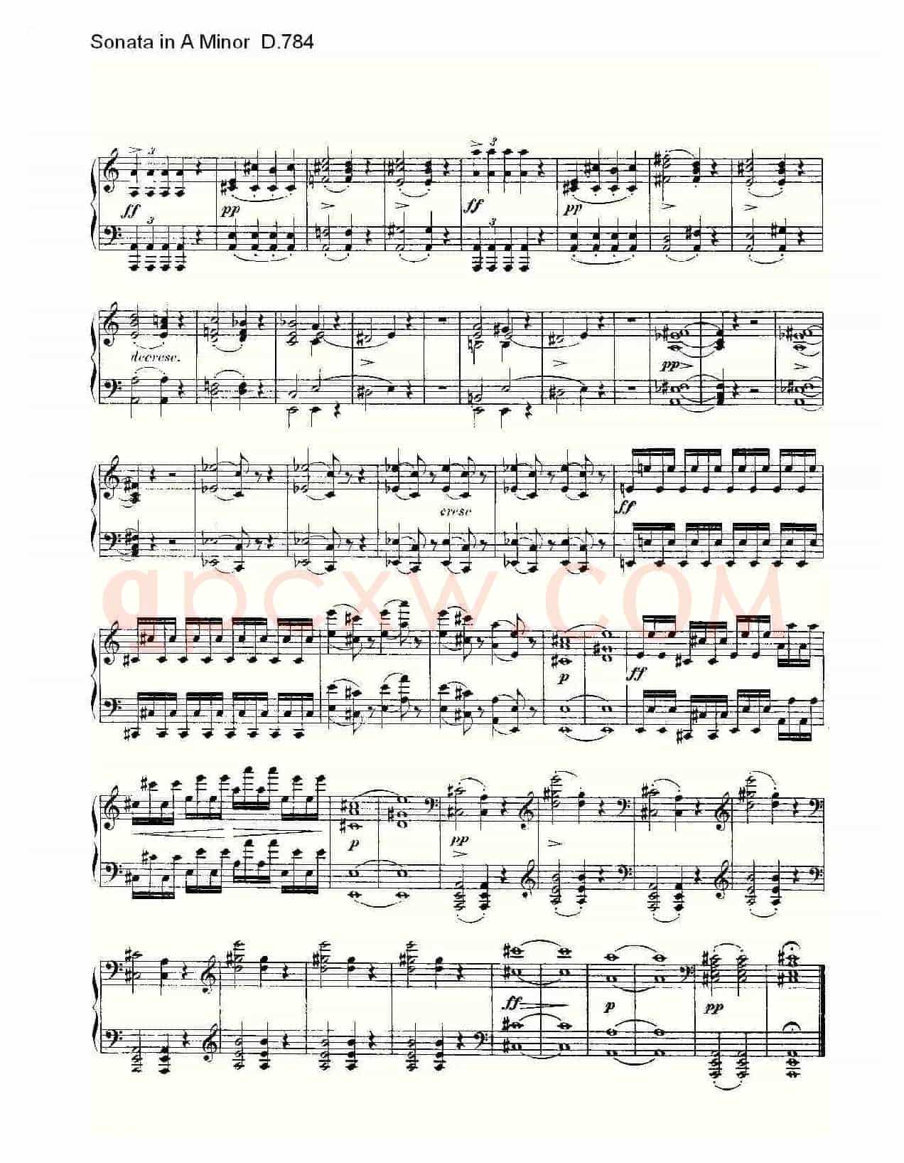 Sonata in A Minor D.784（A小调奏鸣曲D.784）