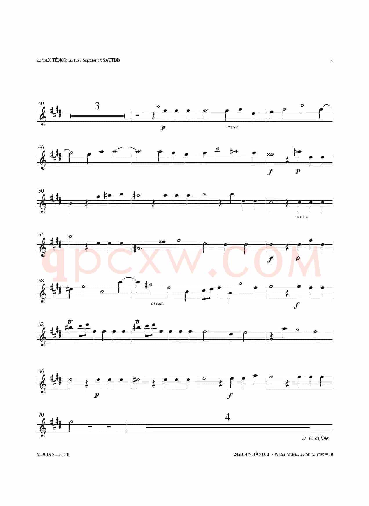 Water Music（HWV.349 No.2）（第二次中音萨克斯）