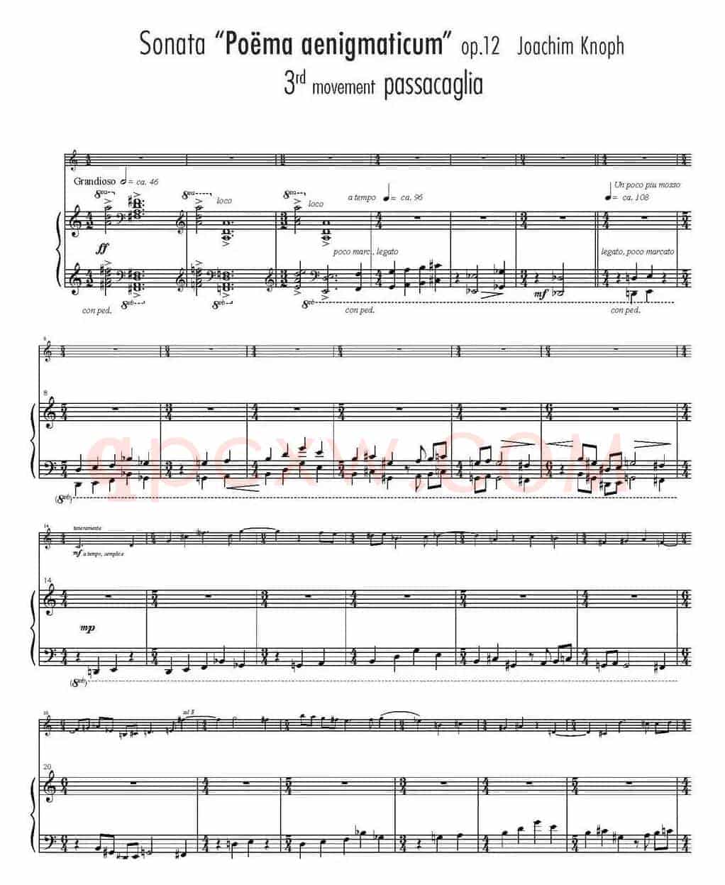Sonata Poema aenigmaticum（小提琴+钢琴伴奏、3rd movement）