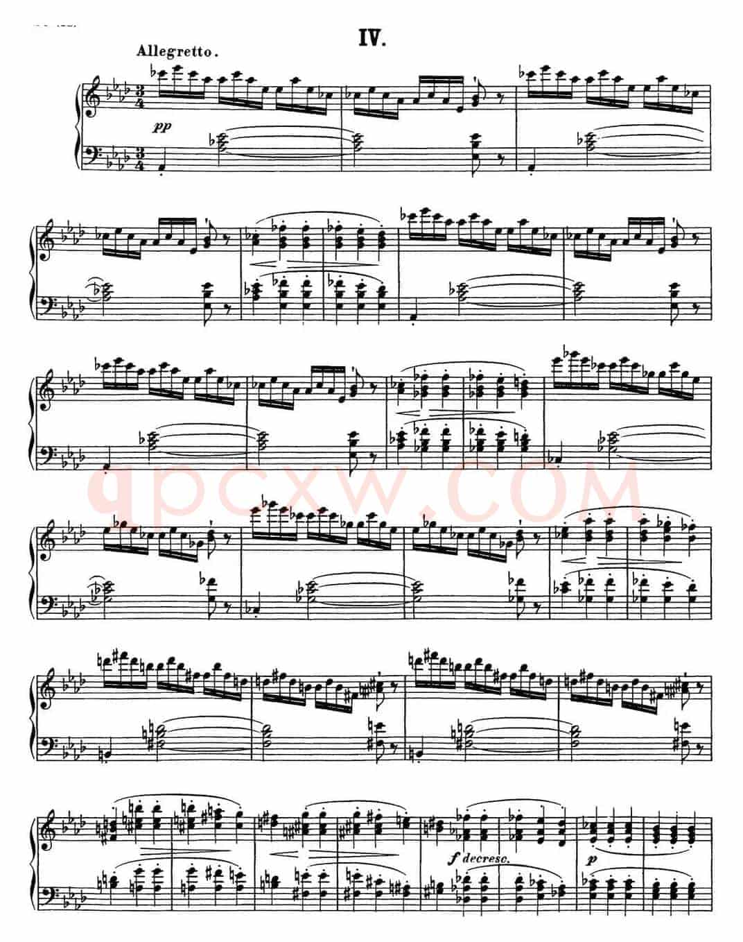 舒伯特降E大调即兴曲D.899，Op.90（NO.4）