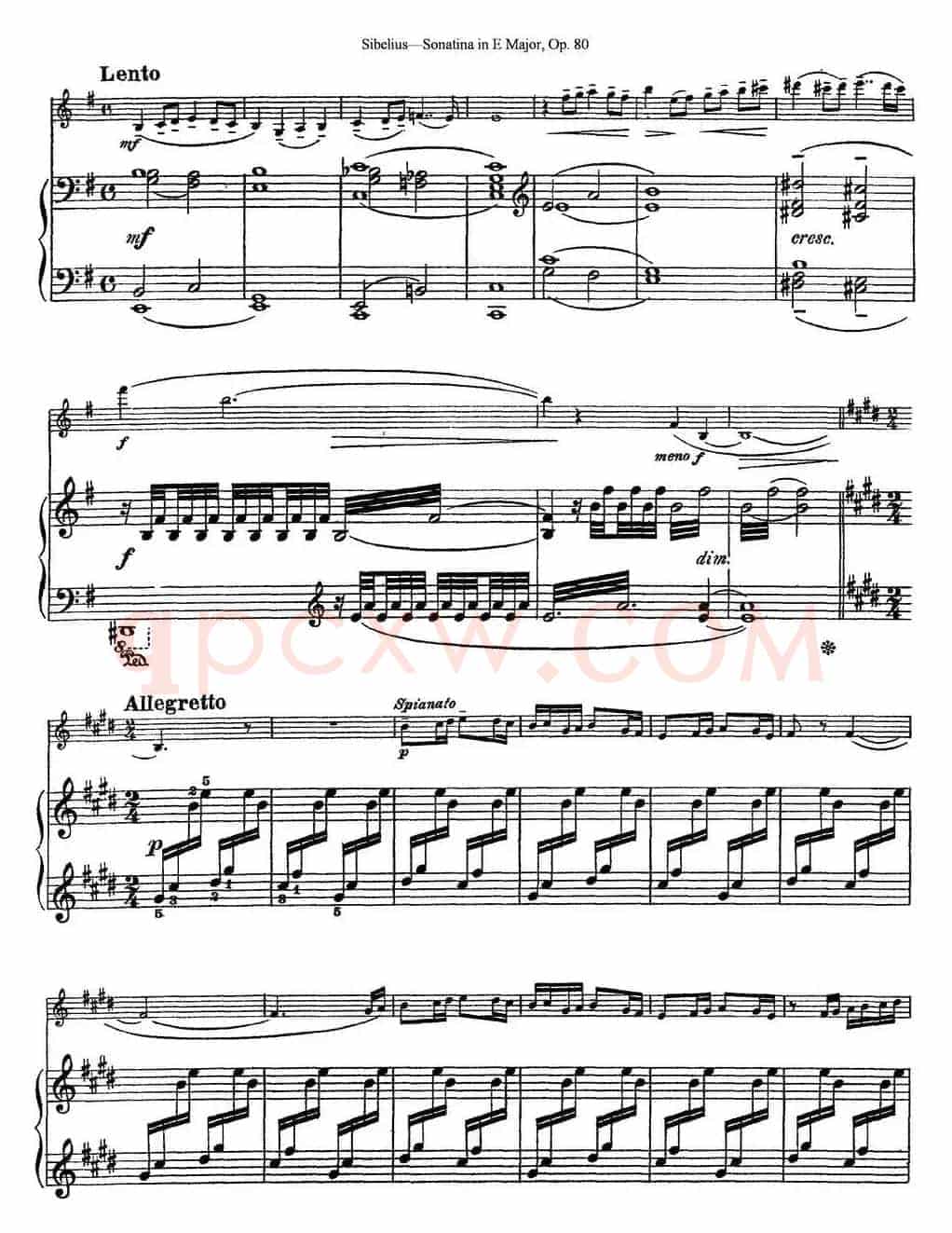 Violin Sonatina in E Major Op.80（小提琴+钢琴伴奏）