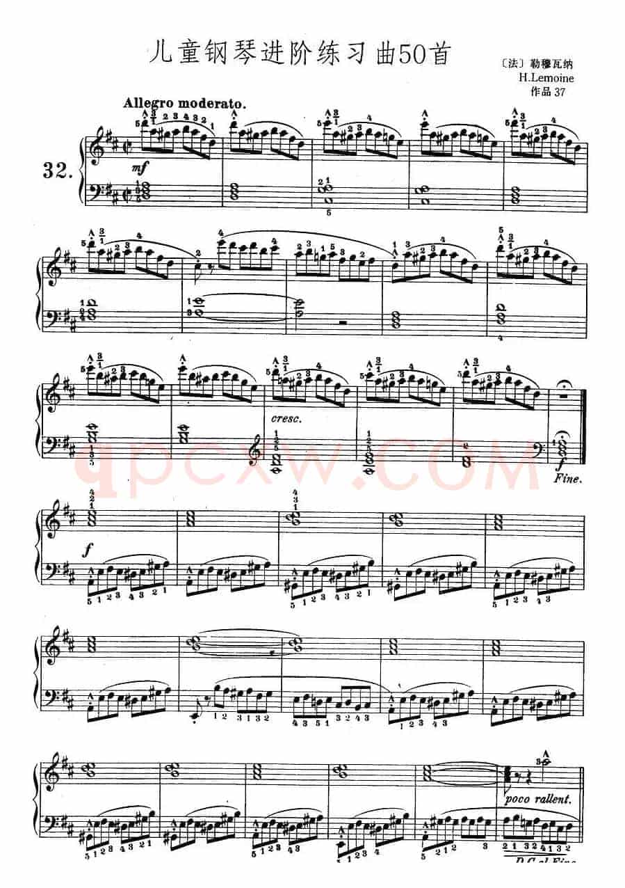 儿童钢琴进阶练习曲50首之32