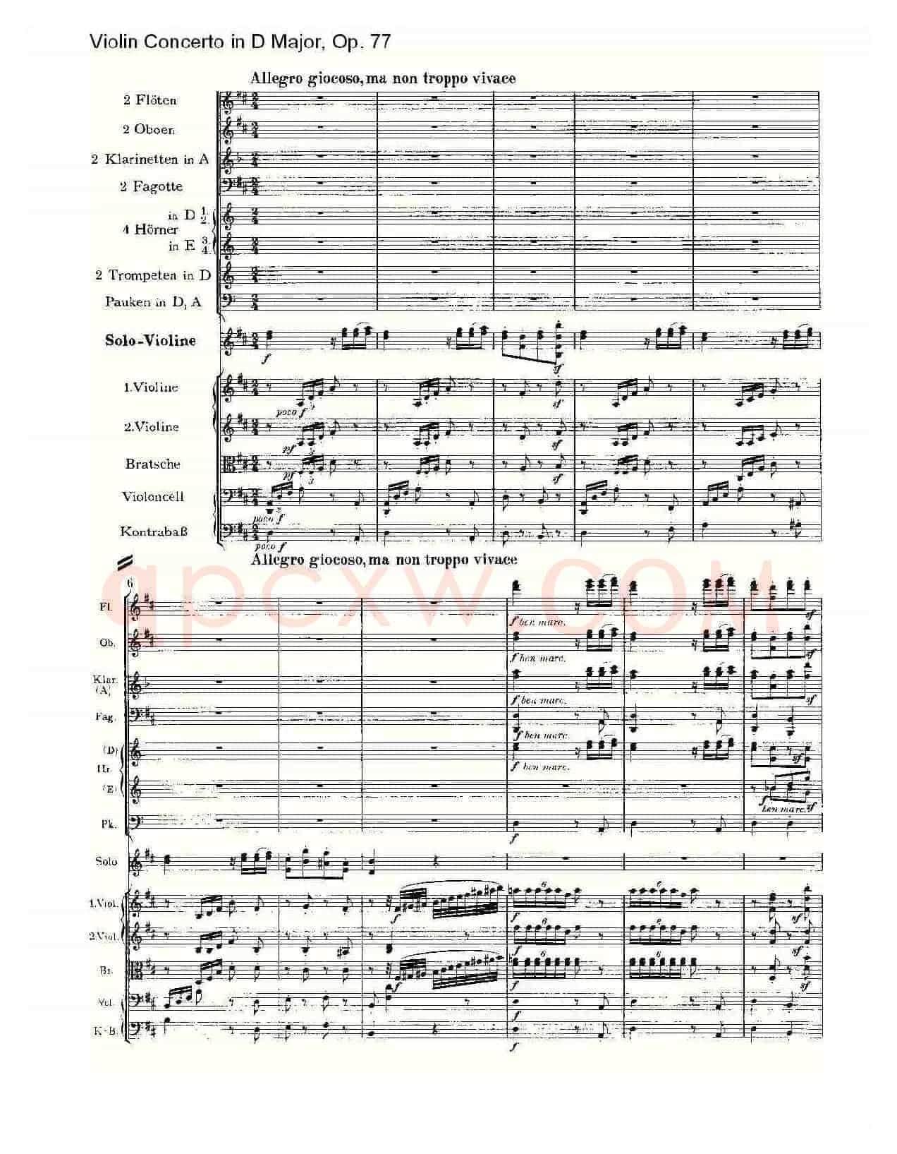 D大调小提琴协奏曲, Op.77第三乐章