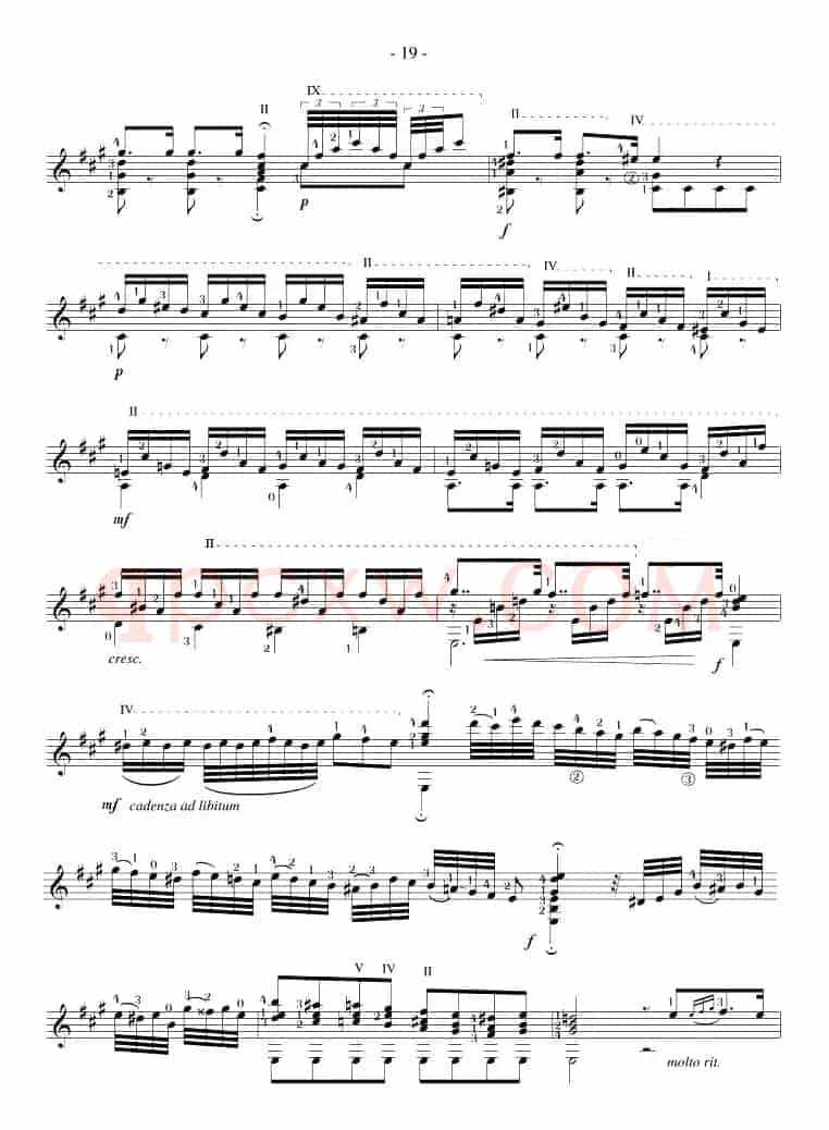Napoleon Coste《25 Studies,Op.38》（STUDY 16）