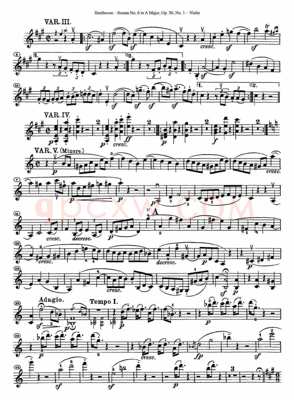Violin Sonata No.6 in A Major Op.30 No.1