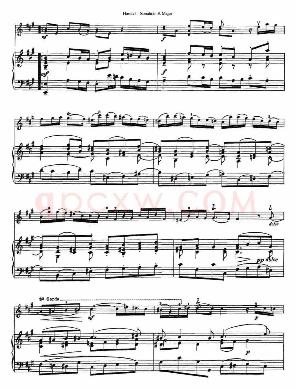 Violin Sonata No.5 in A major（小提琴+钢琴伴奏）