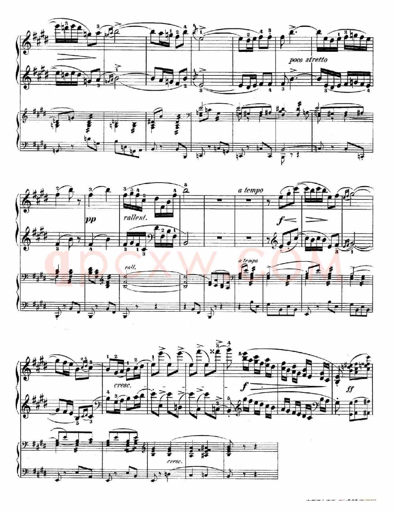 e小调第一钢琴协奏曲 Op.11((钢琴独奏版·第三乐章)