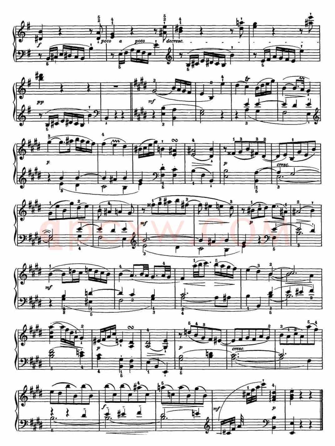海顿 钢琴奏鸣曲 Hob XVI 22 in E major