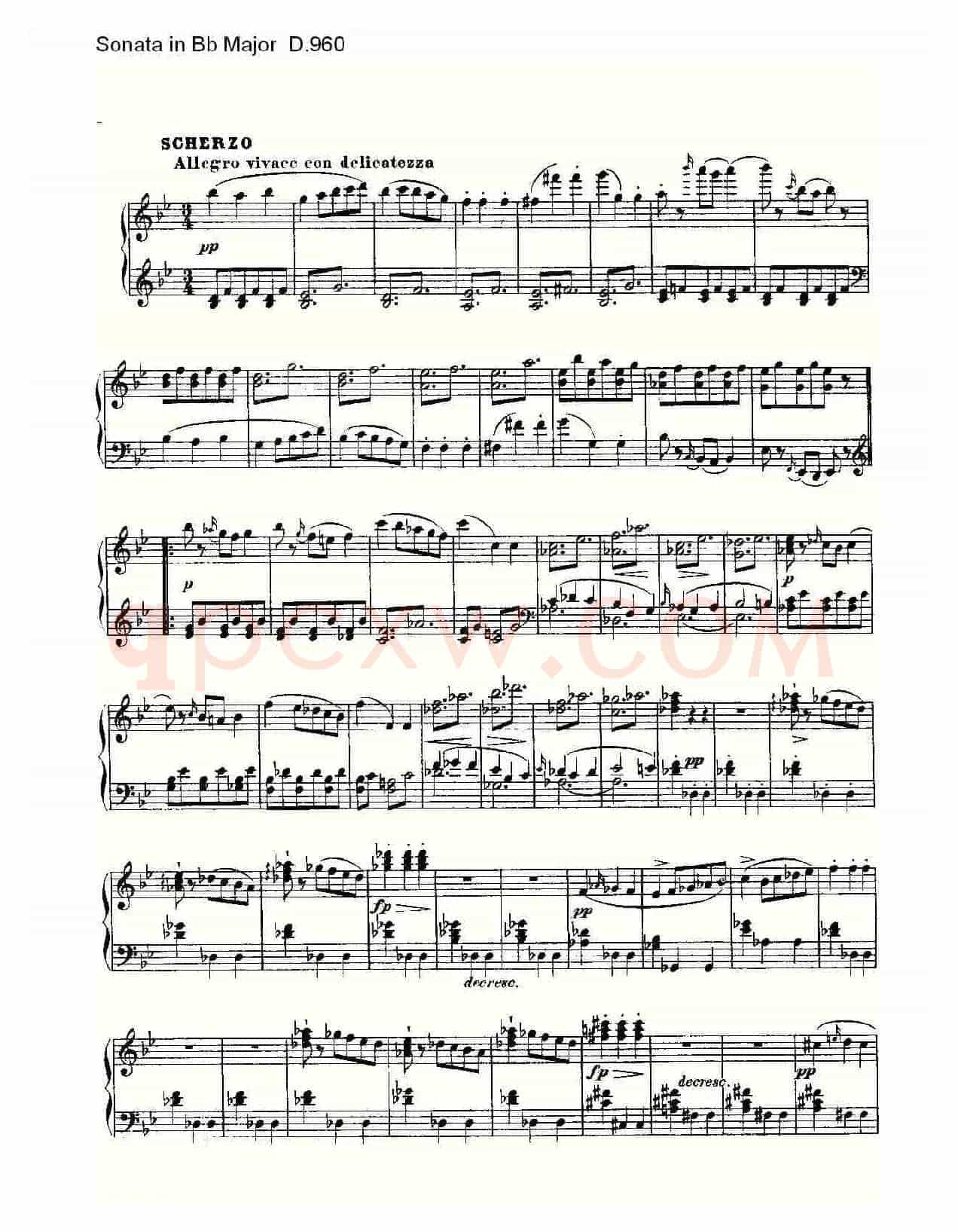 Sonata in Bb Major D.960(Bb大调奏鸣曲 D.960)