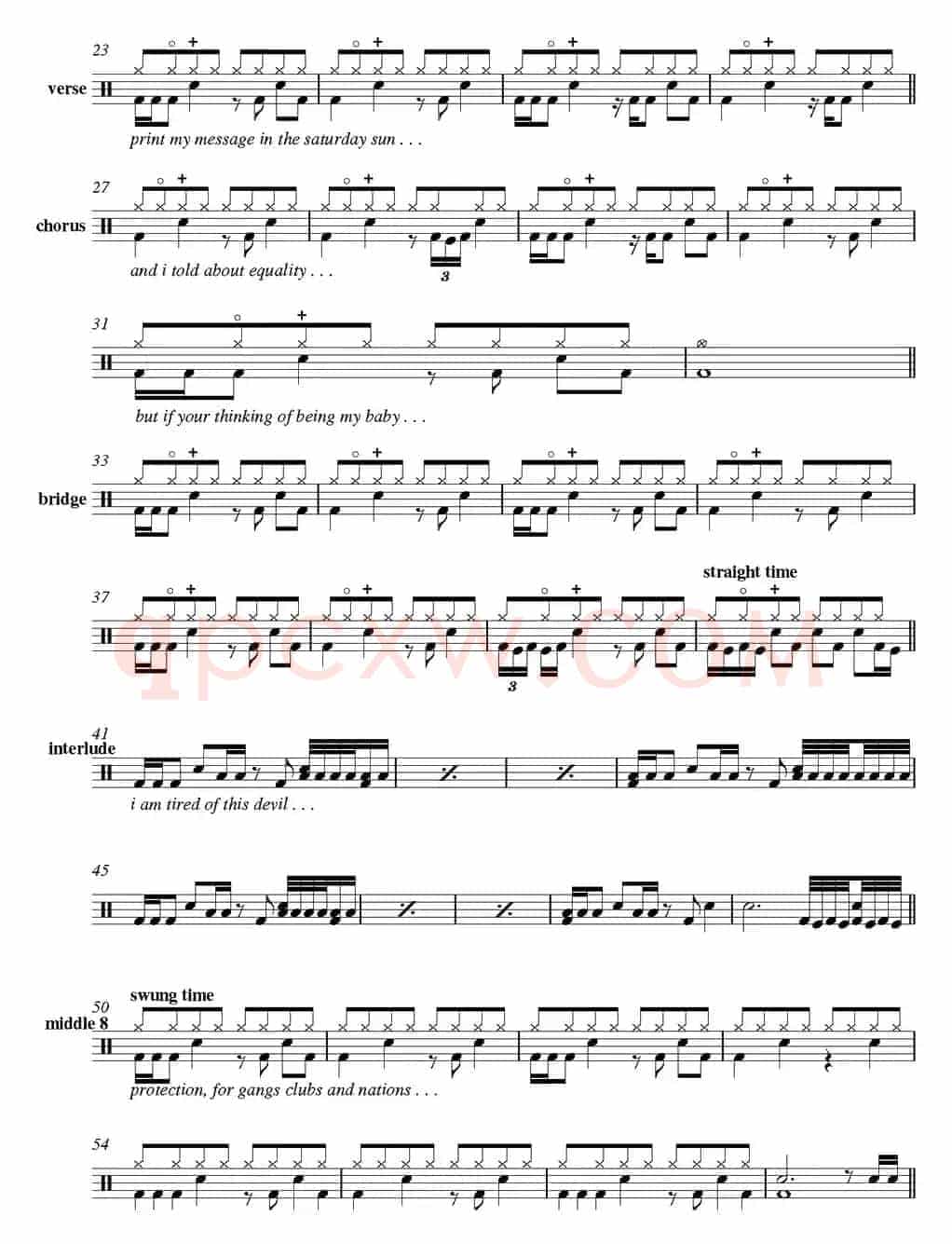 爵士鼓谱：Michael Jackson - Black or white