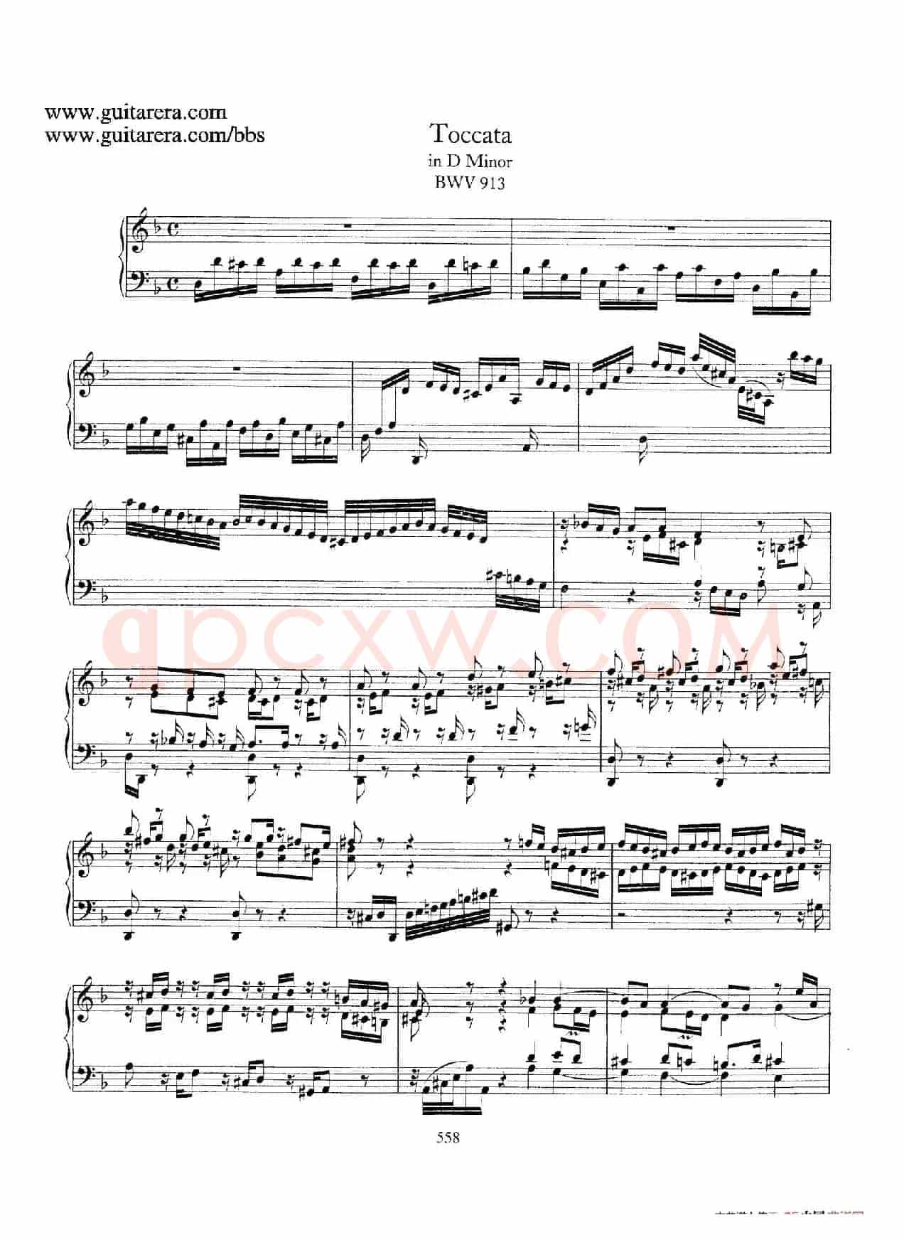 Toccata BWV 913（7首托卡塔·No.4.d小调）