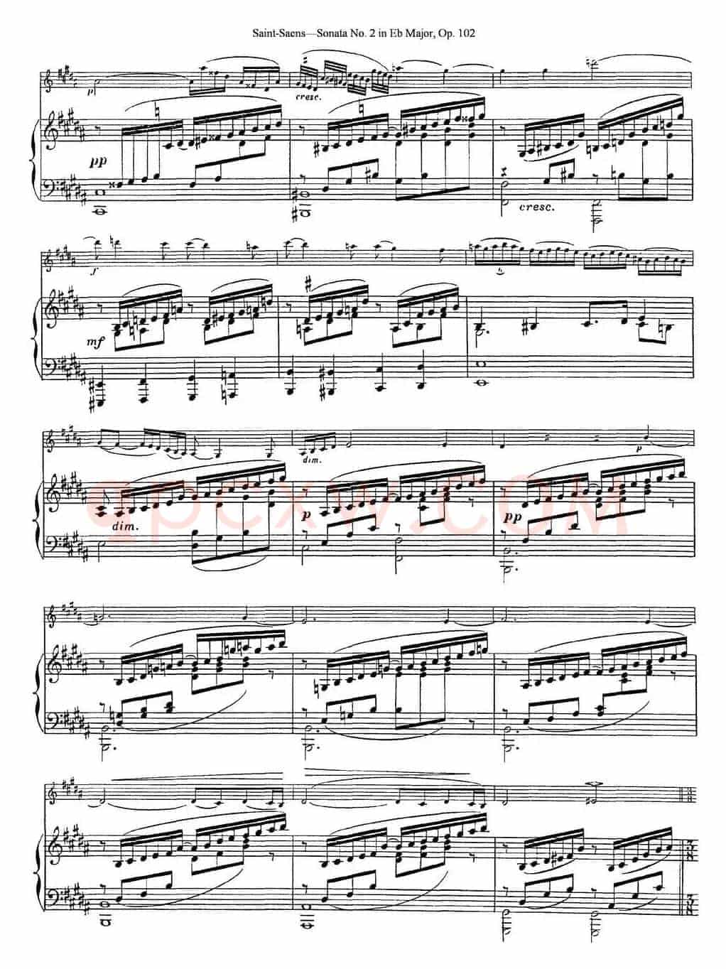 Violin Sonata No.2 in Eb Major Op.102（小提琴+钢琴伴奏）