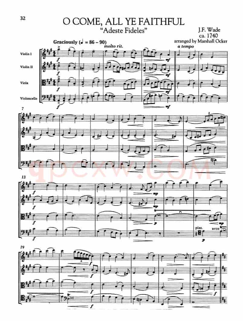 O COME, ALL YE FAITHFUL（弦乐四重奏）