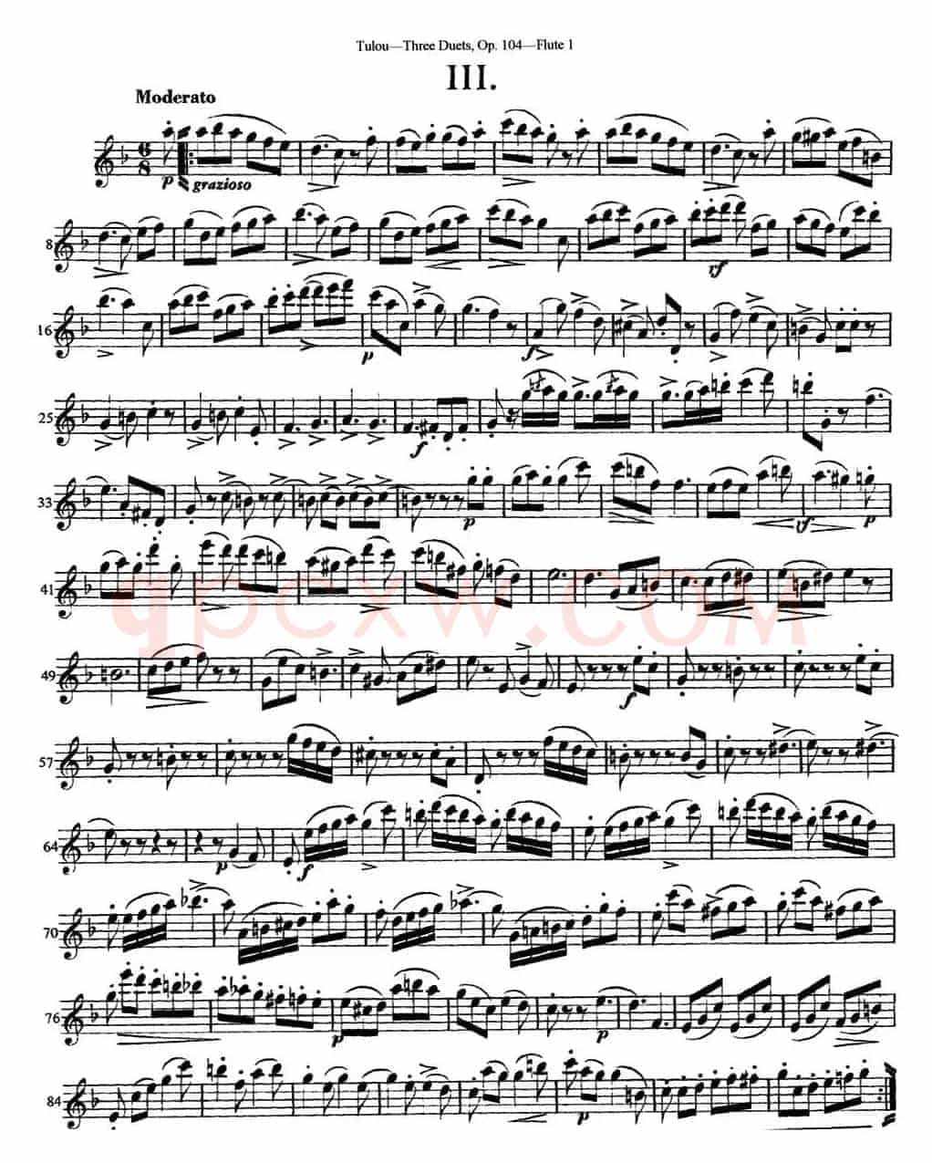 图露三首长笛简易重奏曲Op.104（Flute 1）（NO.3）