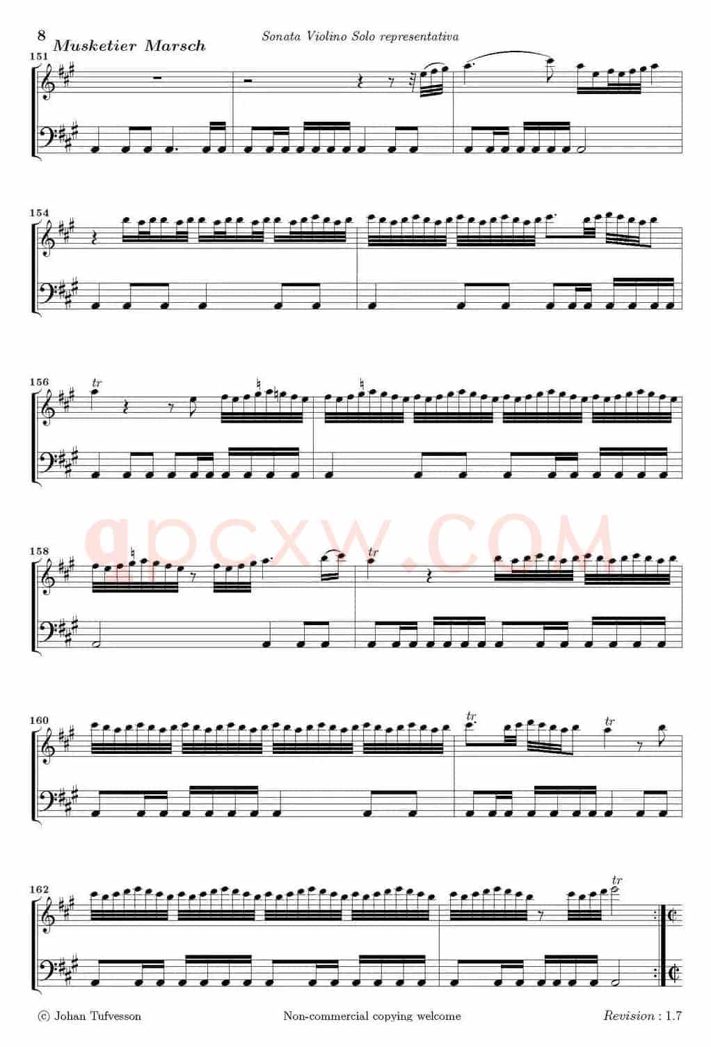 Sonata Violino Solo representativa(Violino+Basso Continuo)