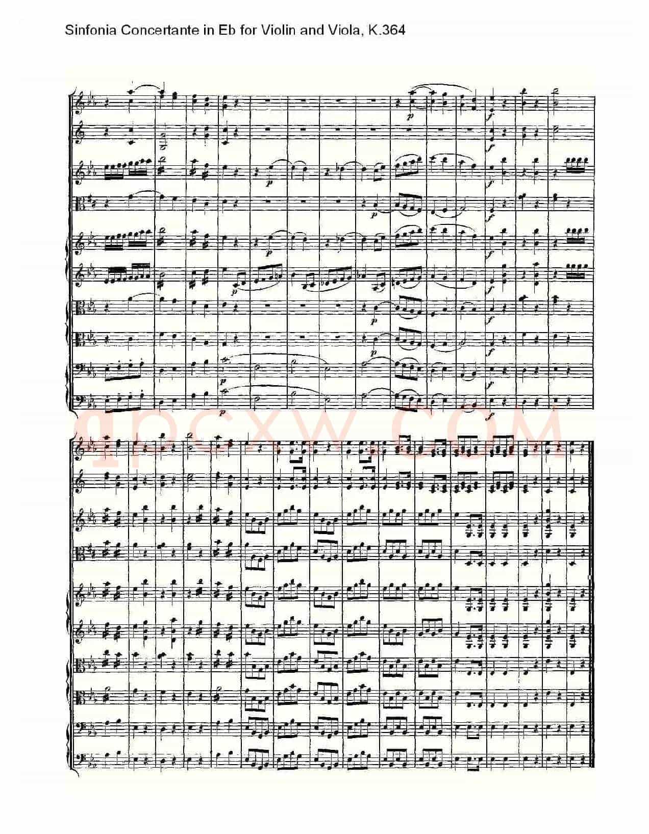 Eb调小提琴与中提琴炫技序曲, K.364(二)