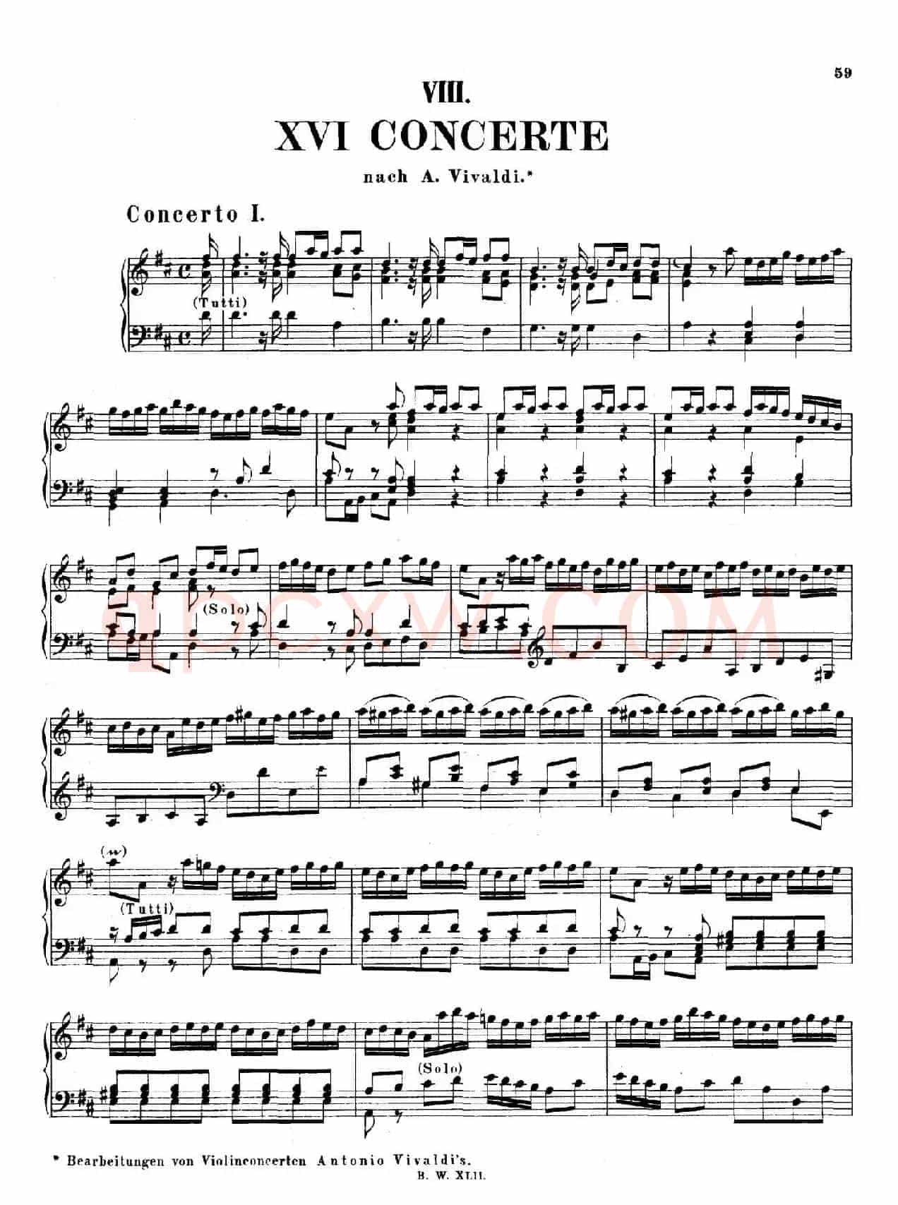 16 Concertos BWV 972-987(十六首为独奏古钢琴而作的协奏曲)(P1——10)