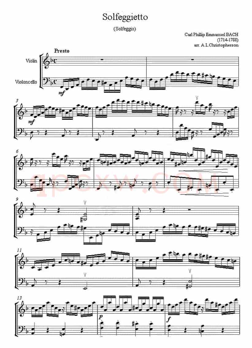 Solfeggietto（小提琴、大提琴二重奏）