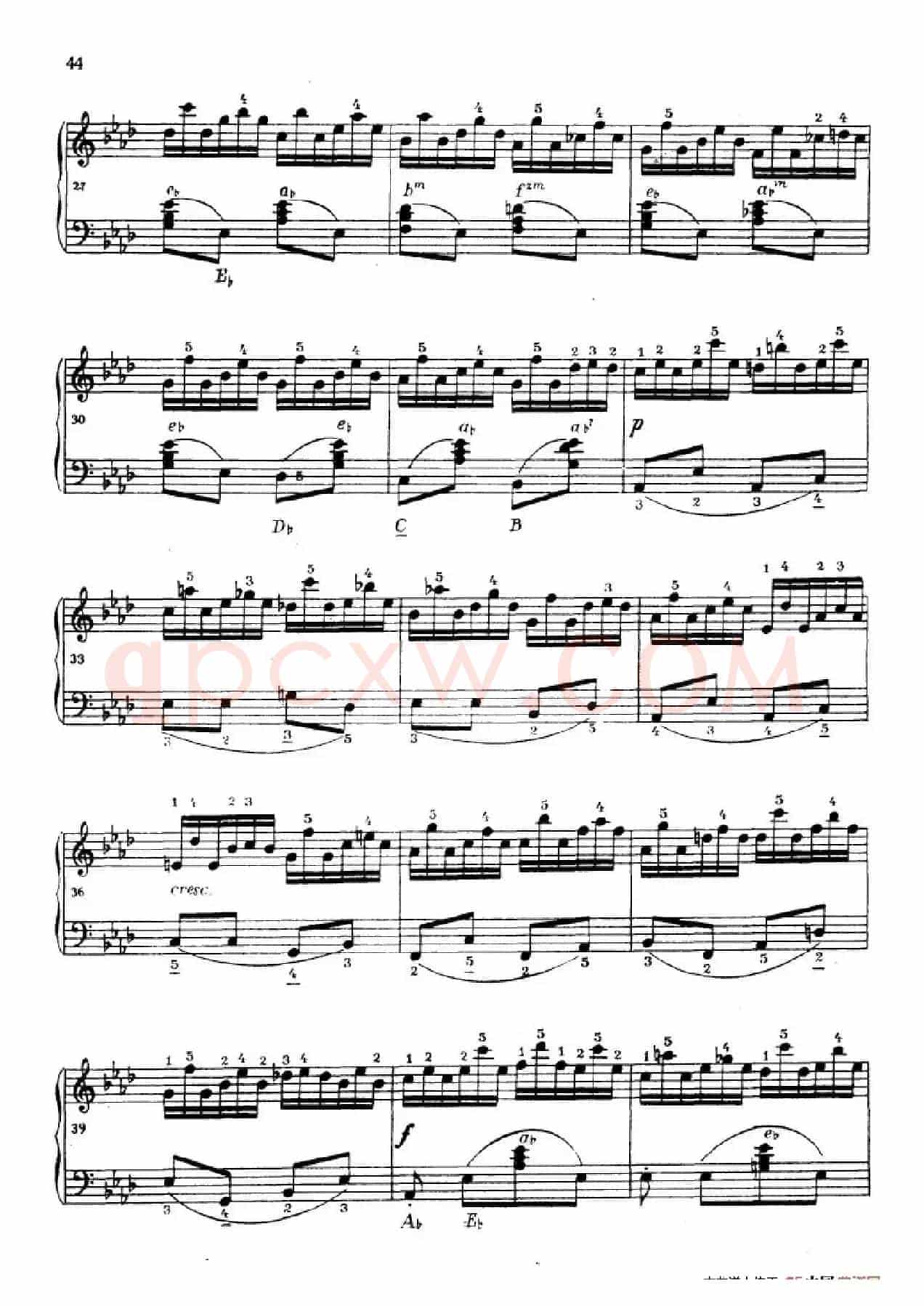 《车尔尼手风琴练习曲集》第Ⅳ册（第8首）