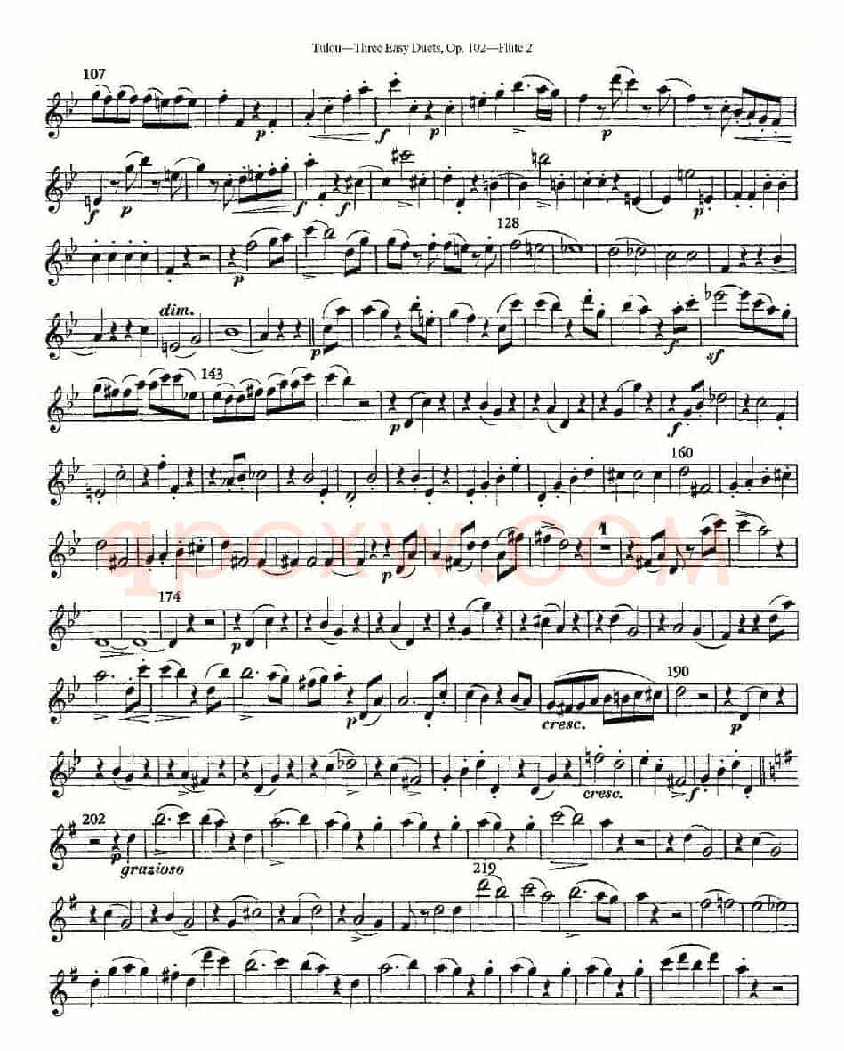 Three Easy Duets,Op.102 之第二长笛（三首简易重奏曲作品102号）