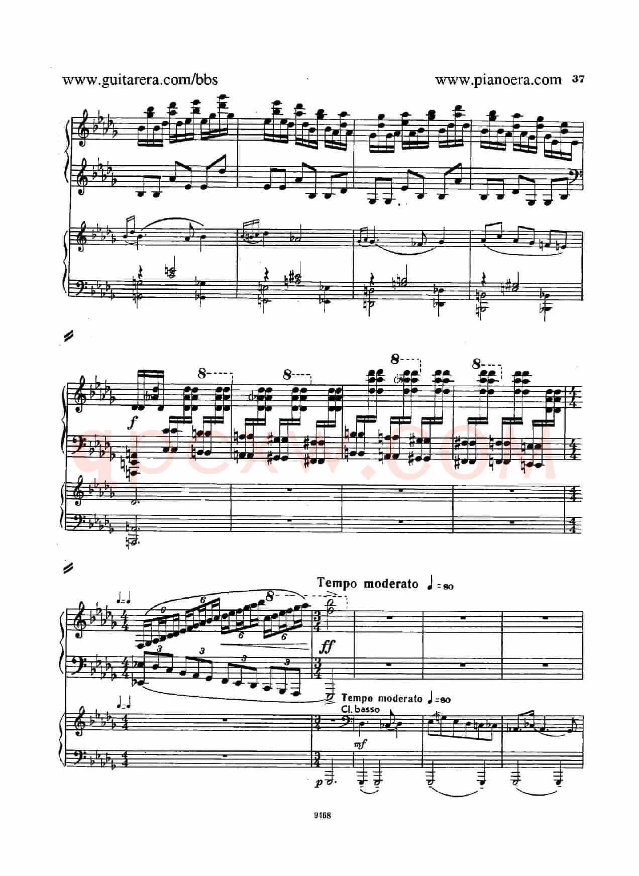 Piano Concerto in D-flat Major Op.37(降D大调钢琴协奏曲·Ⅰ·双钢琴)
