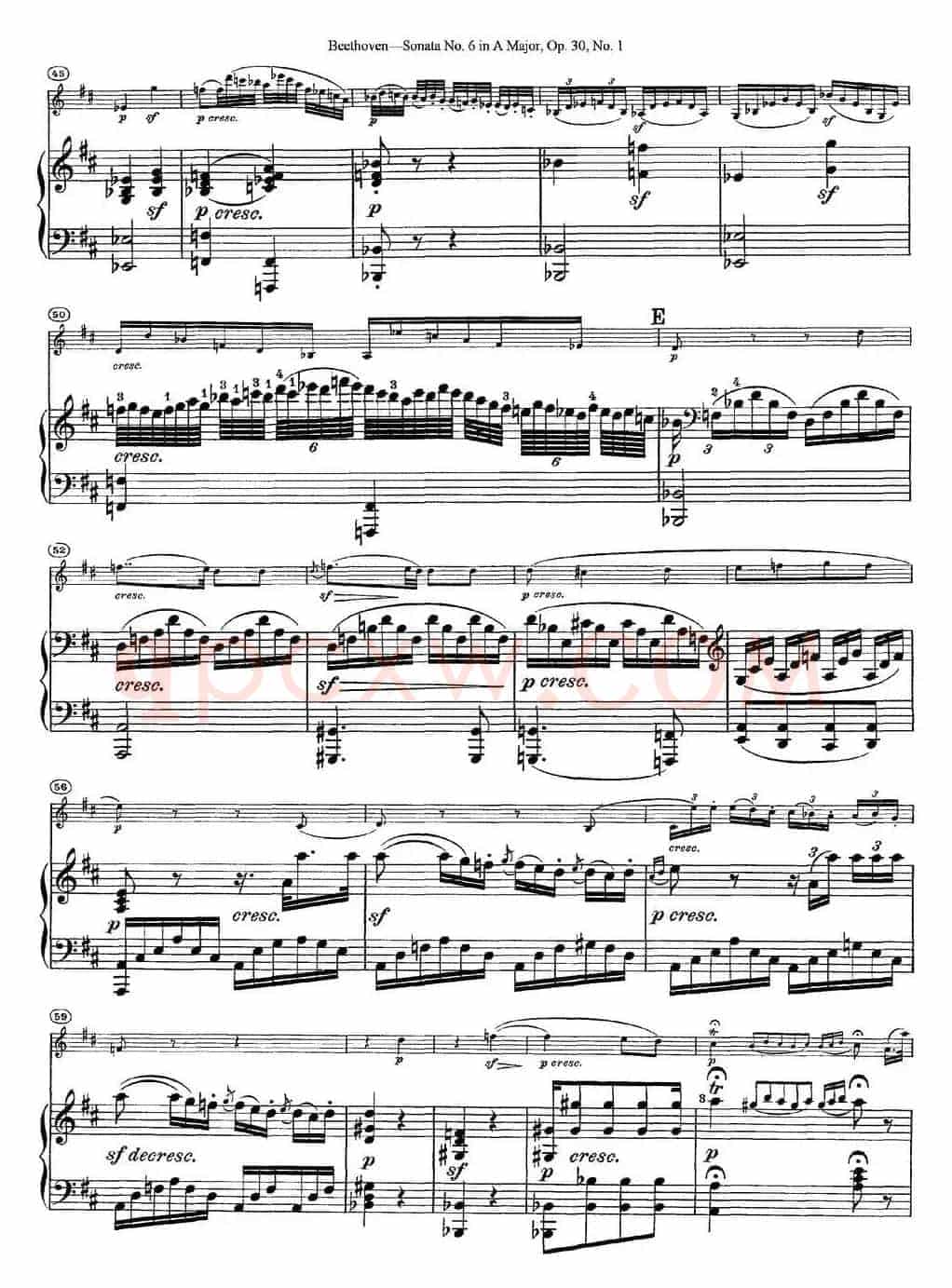 Violin Sonata No.6 in A Major Op.30 No.1（小提琴+钢琴伴奏）