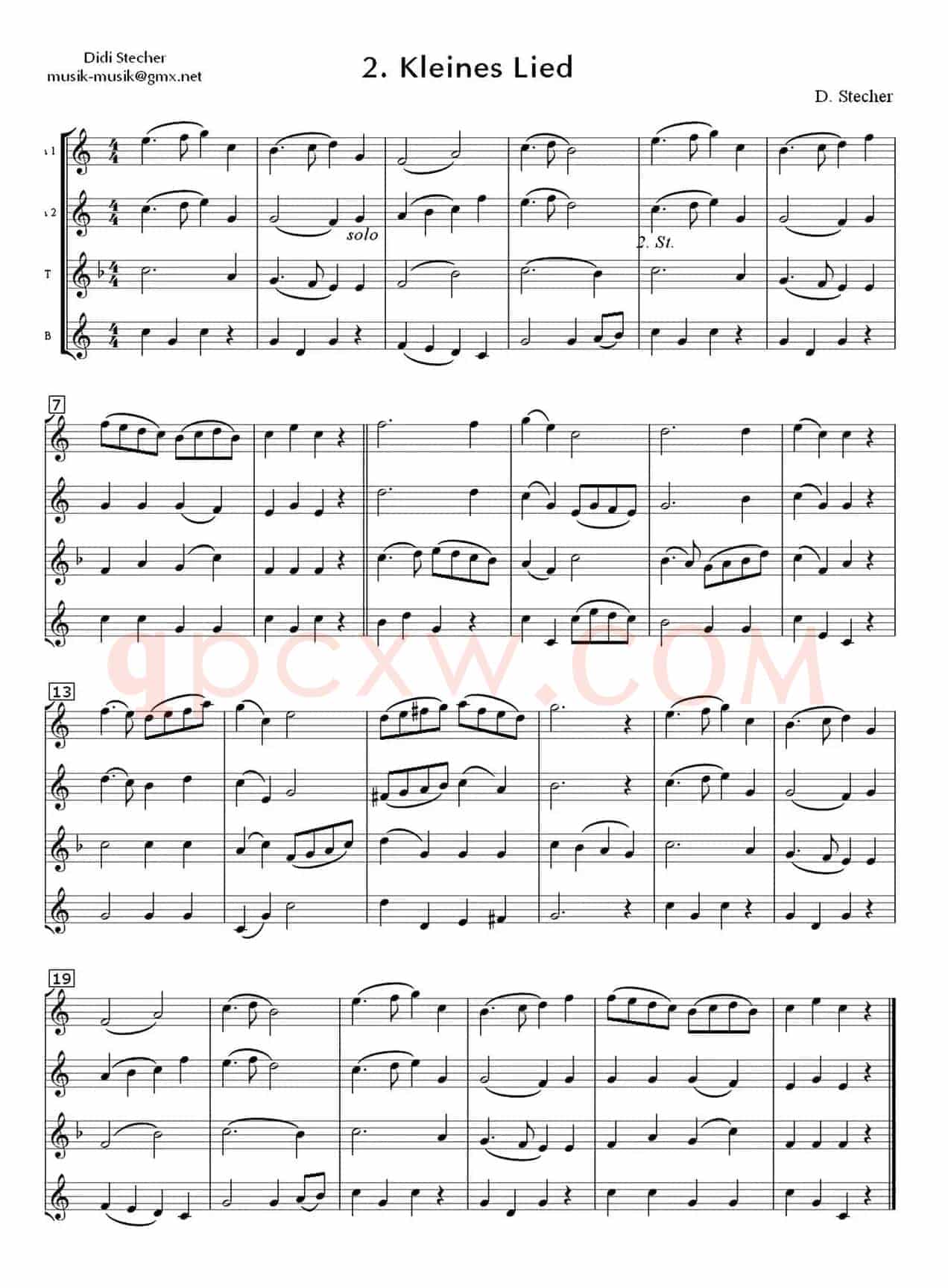 Kleines Lied（四重奏）