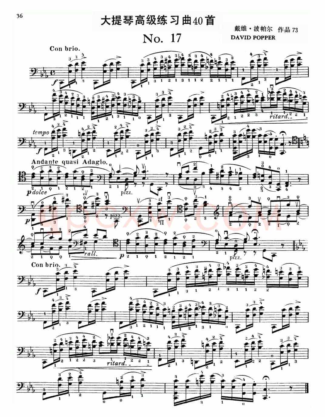 大提琴高级练习曲40首 No.17