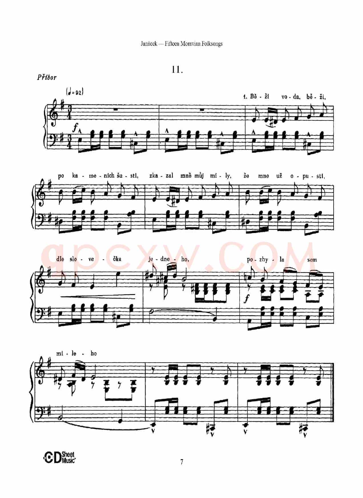Moravian Folksong（15首摩拉维亚民歌集）