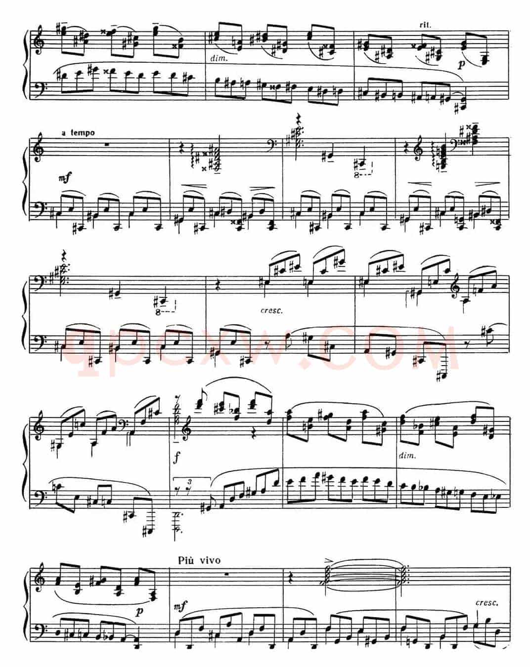 拉赫玛尼诺夫 音画练习曲10或11 Etudes tableaux Op.39 No.2