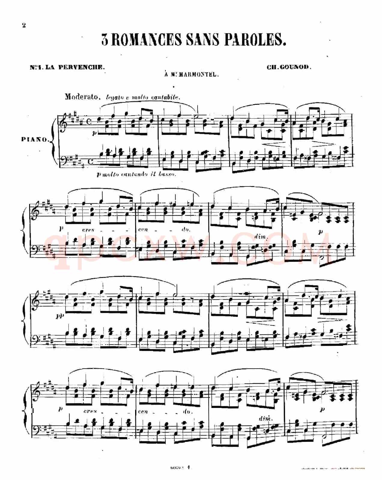 3 Romances Sans Paroles(3首无词浪漫曲 ·1. 长春花)
