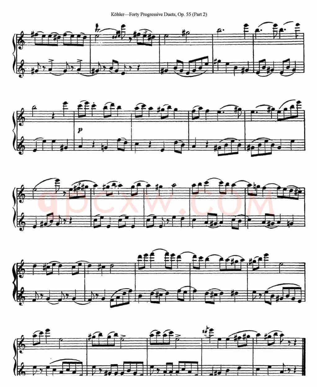 柯勒40首长笛提高练习曲OP.55（二重奏）（NO.11）