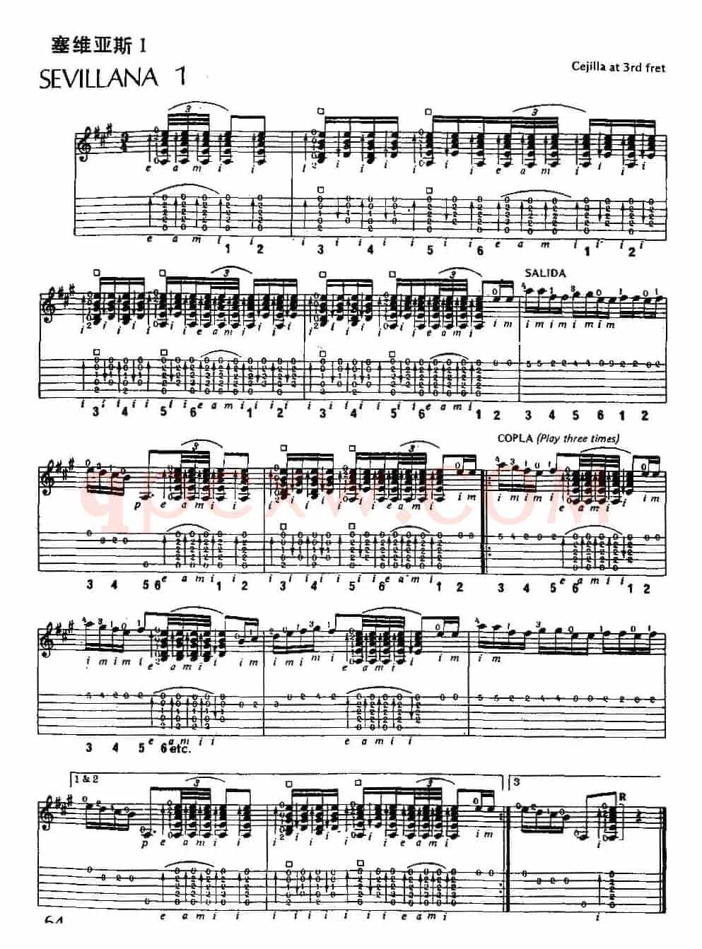 塞维亚斯（佛罗门萨古典吉他练习曲）