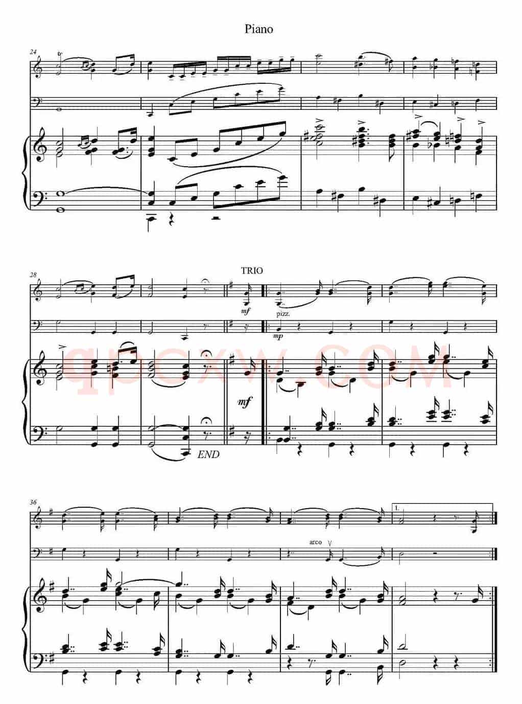 Wedding March（小提琴+大提琴+钢琴伴奏、F.Mendelssohn作曲版）