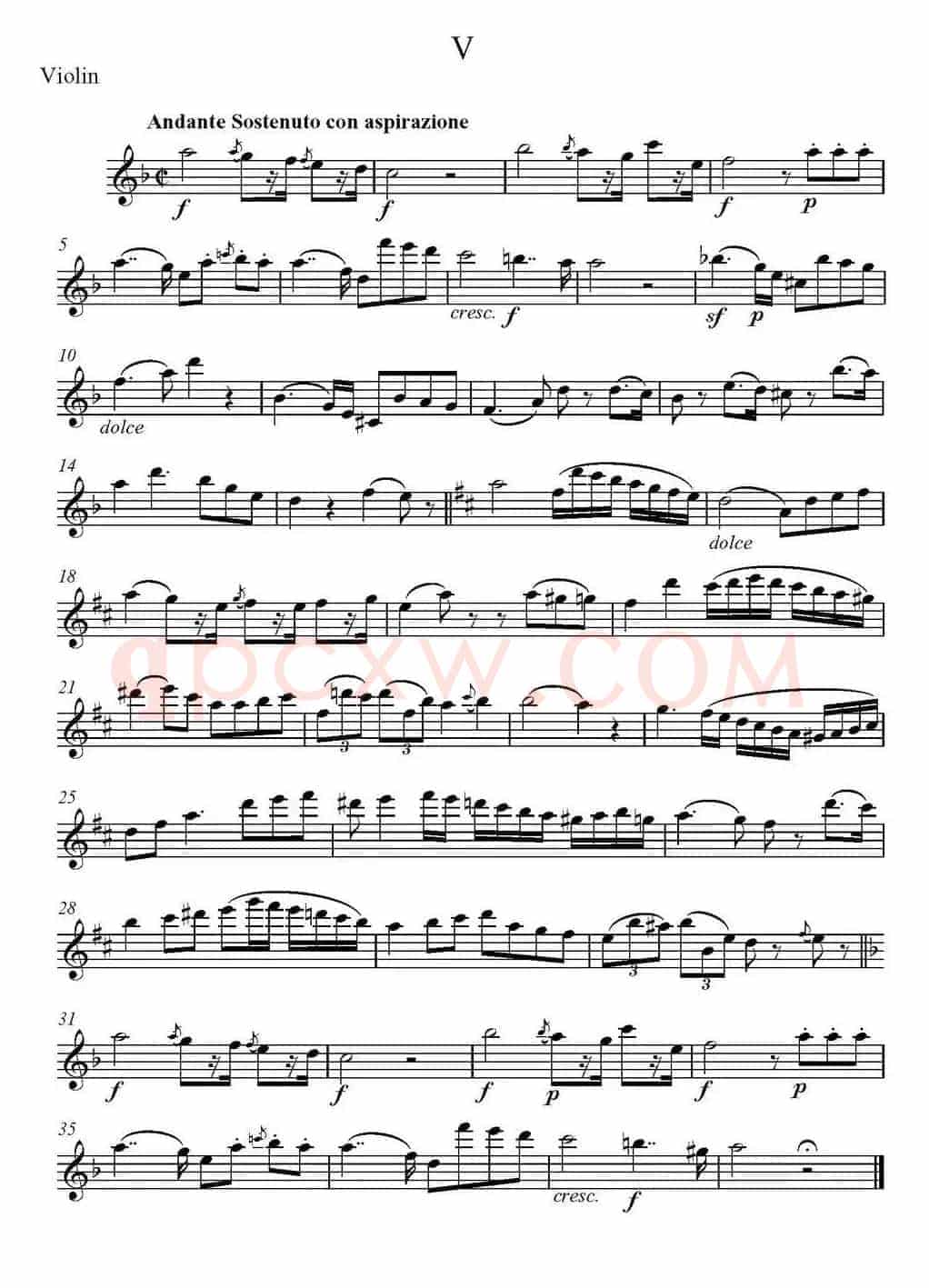帕格尼尼六首《小提琴和吉他二重奏》 (M.S.110)（小提琴分谱）