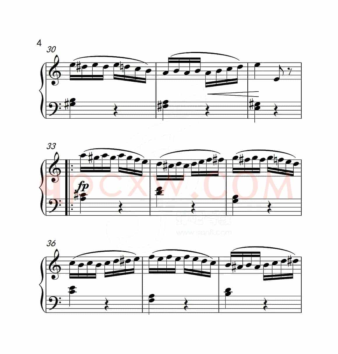 第五级A组 帕格尼尼主题变奏曲（选段）（中国音乐学院钢琴考级作品1~6级）
