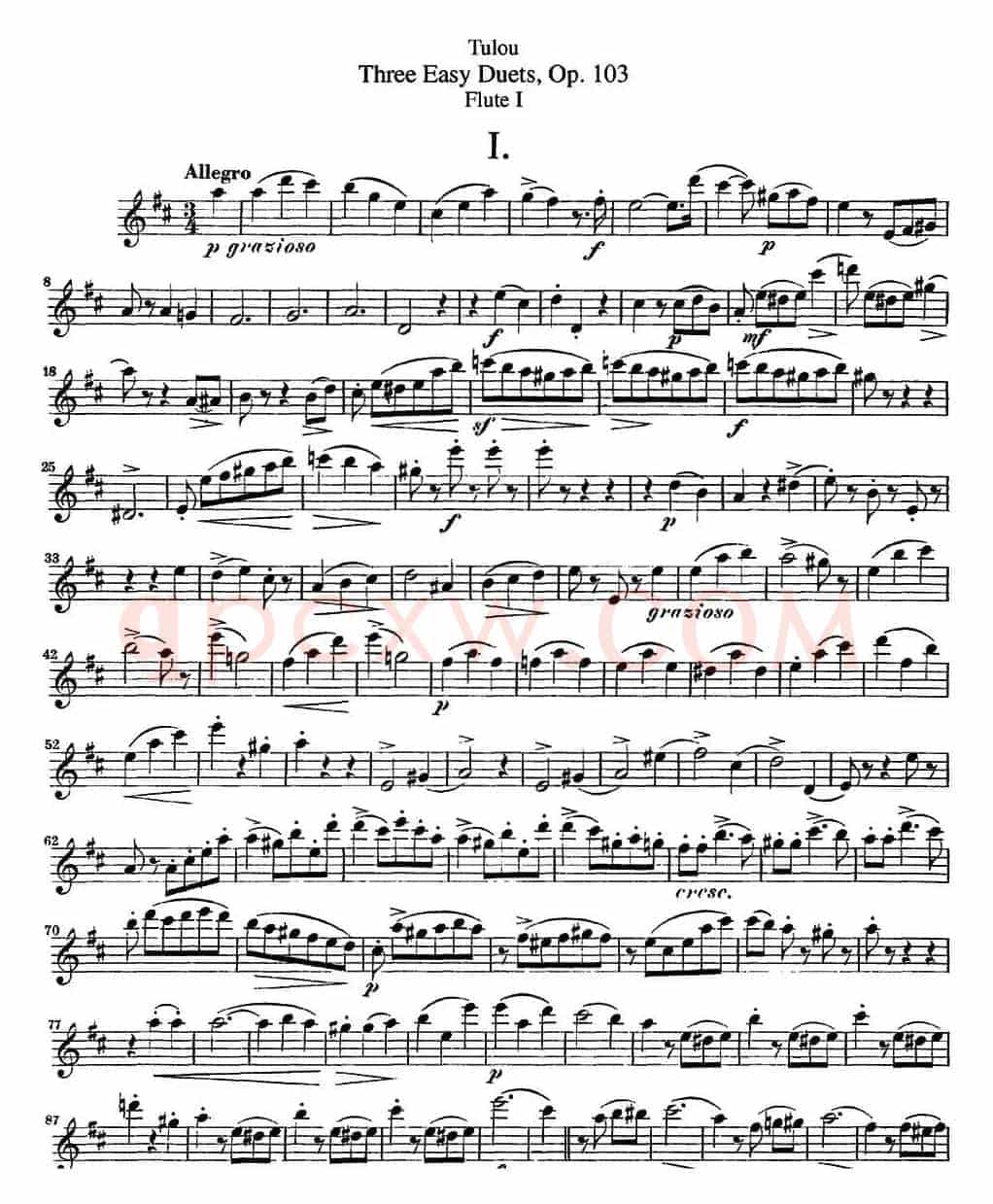 图露三首长笛简易重奏曲Op.103（Flute 1）（NO.1）