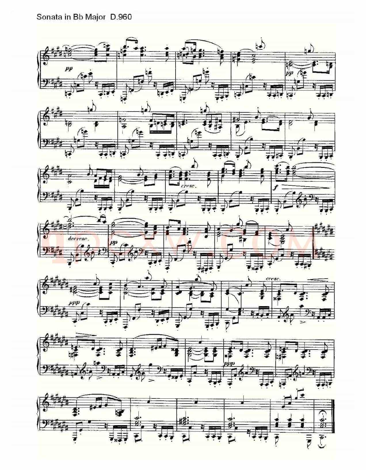 Sonata in Bb Major D.960(Bb大调奏鸣曲 D.960)