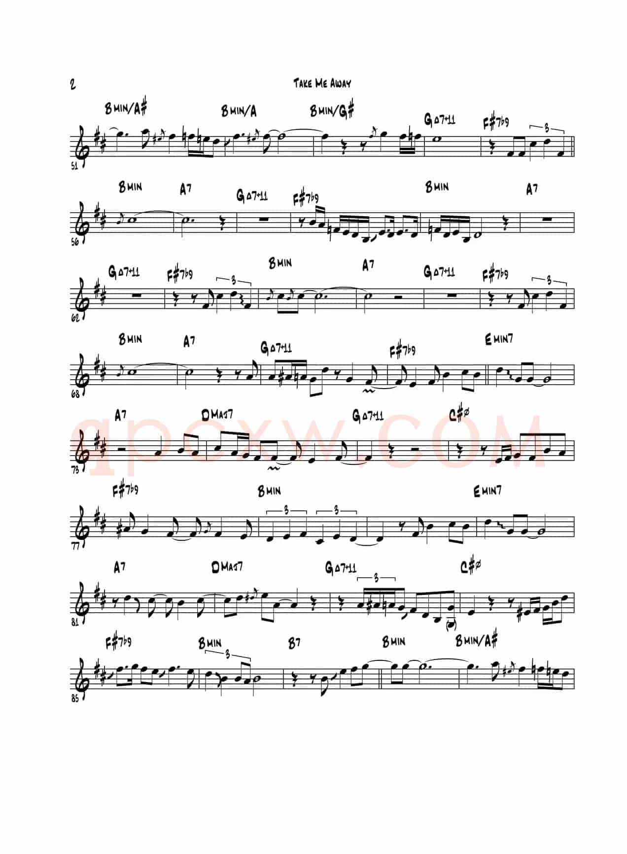 Take Me Away（高音萨克斯）