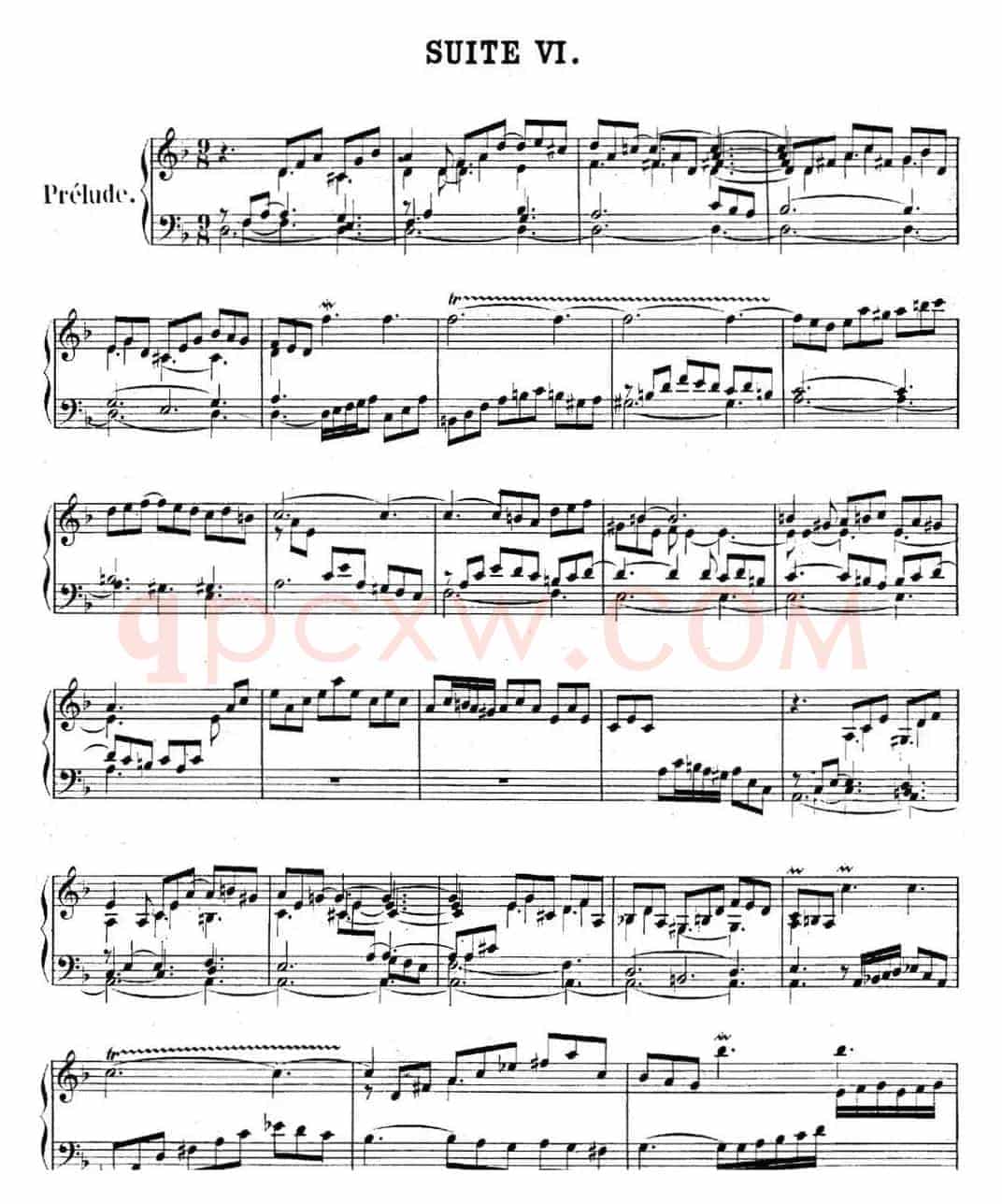 英国组曲No.6 巴赫 d小调 6th Suite BWV 811