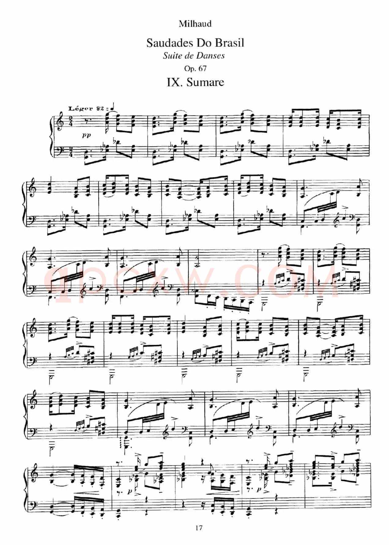 Saudados do Brasil Op.67(巴西回忆·Ⅸ)