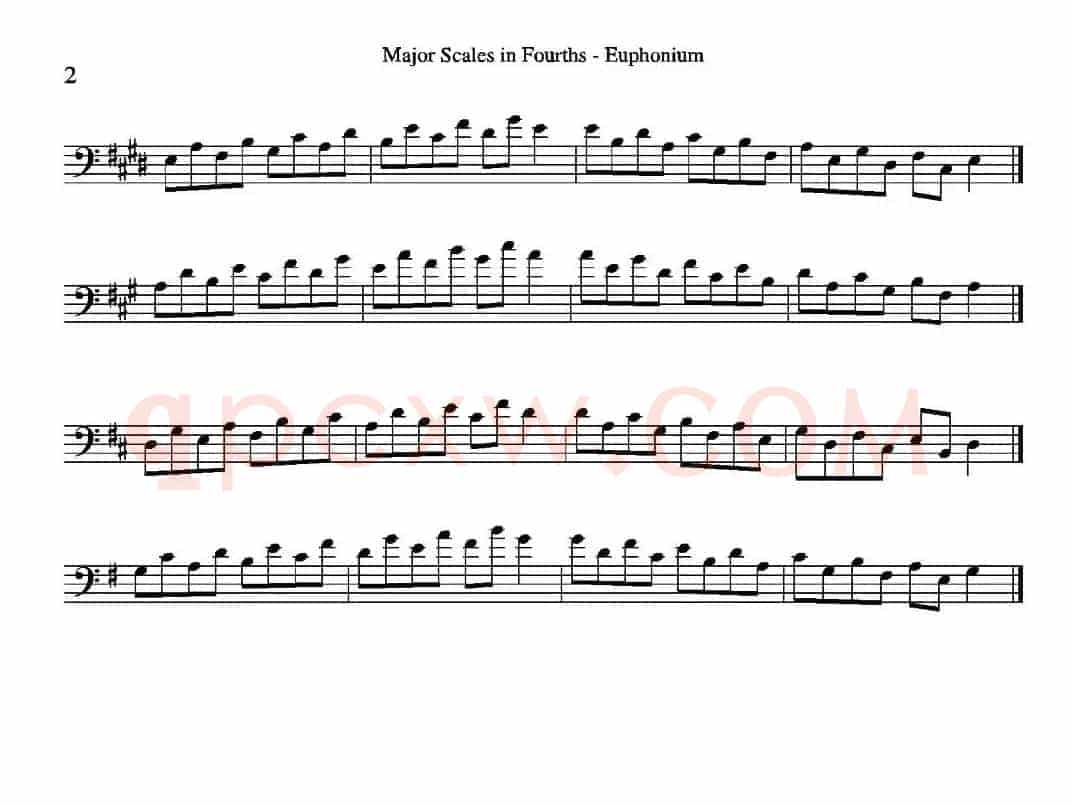 Major Scales in 4ths - Euphonium（上低音号练习教材选曲）