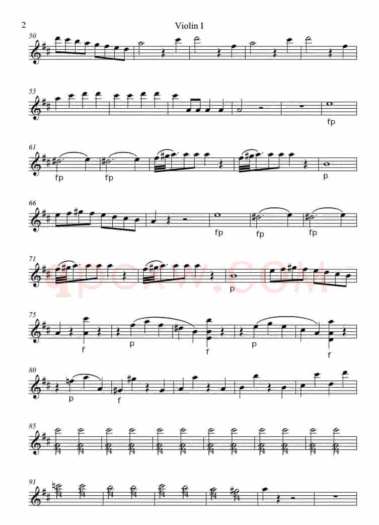 Overture from the Marriage of Figaro 费加罗的婚礼（Violin Ⅰ分谱）