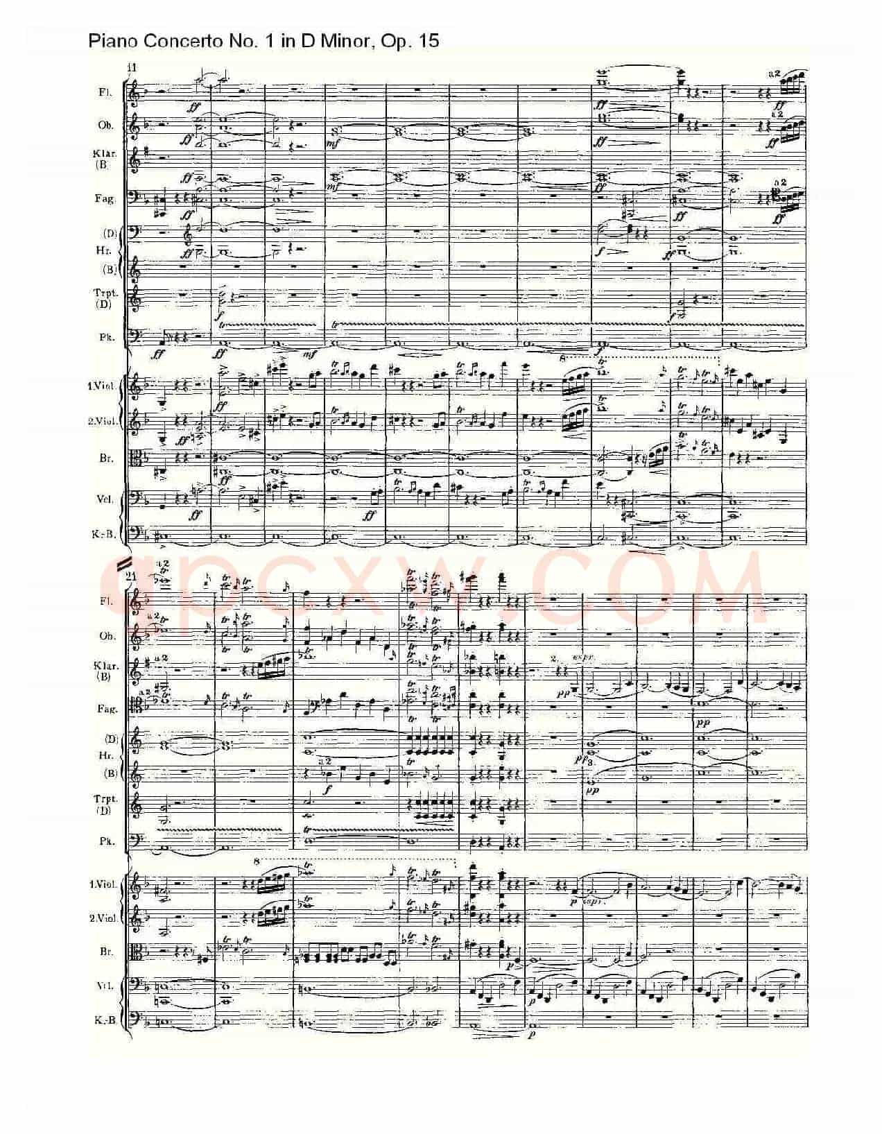 D小调钢琴第一协奏曲, Op.15第一乐章(一)