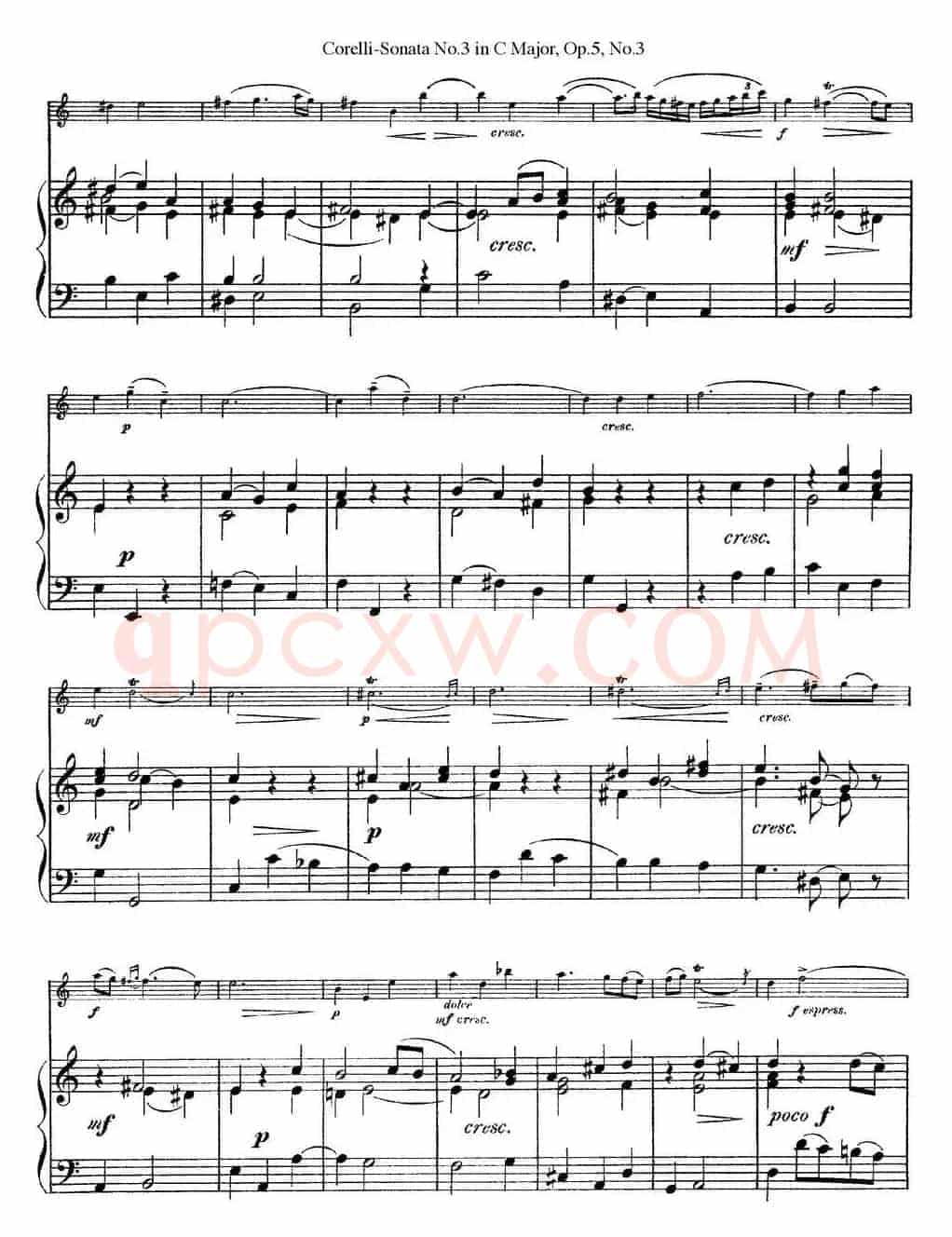 Sonata No.3 in C MajorOp.5 No.3（小提琴+钢琴伴奏）
