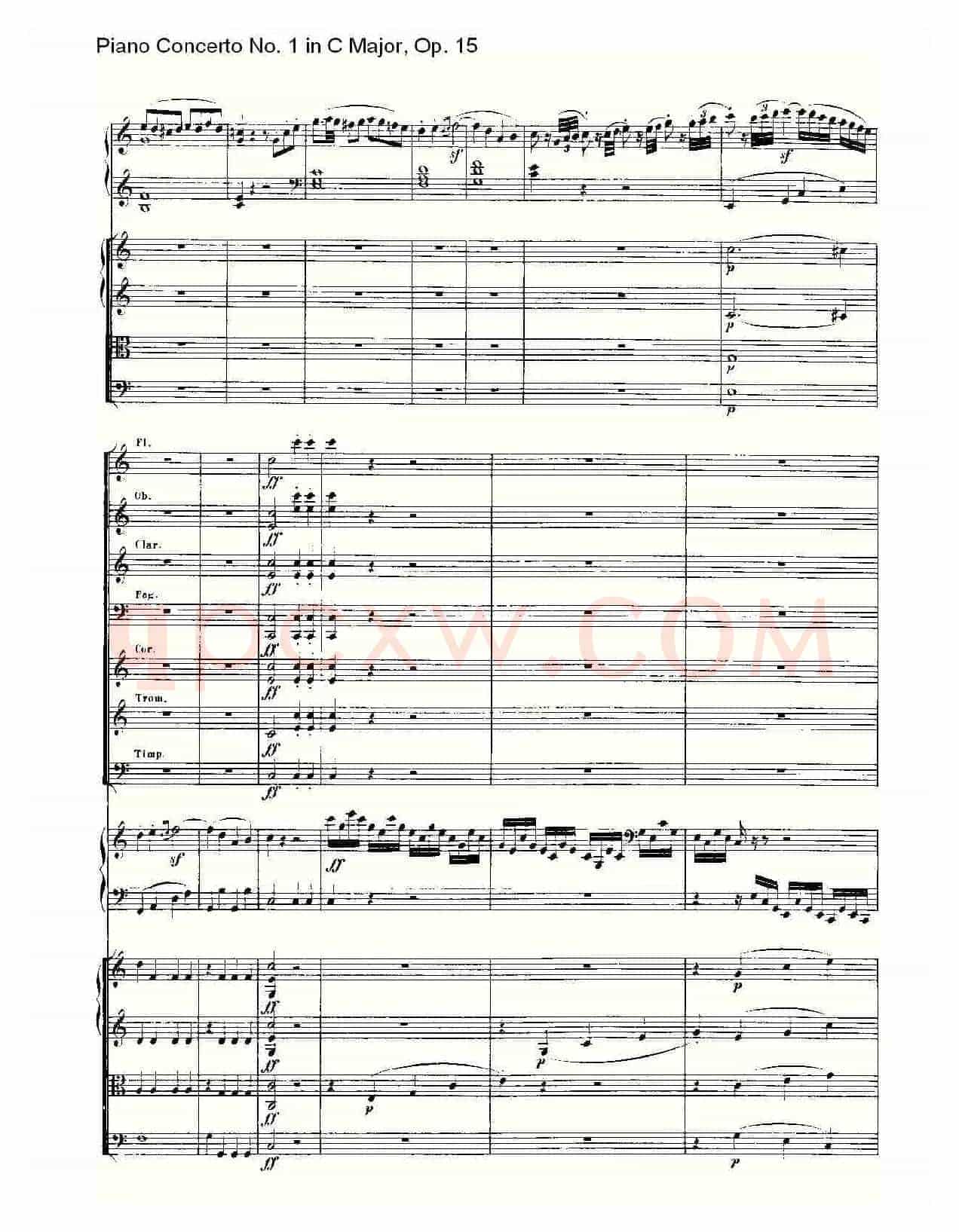 C大调钢琴第一协奏曲 Op.15 第一乐章
