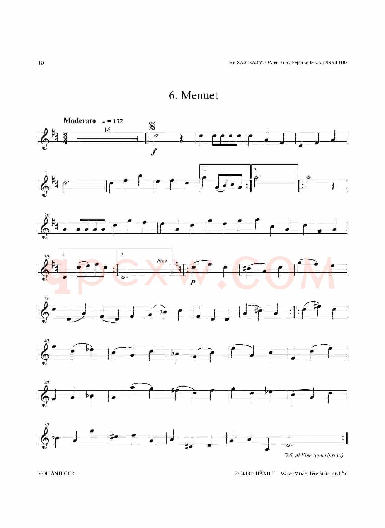 Water Music（HWV.348 No.1）（第一上低音萨克斯）