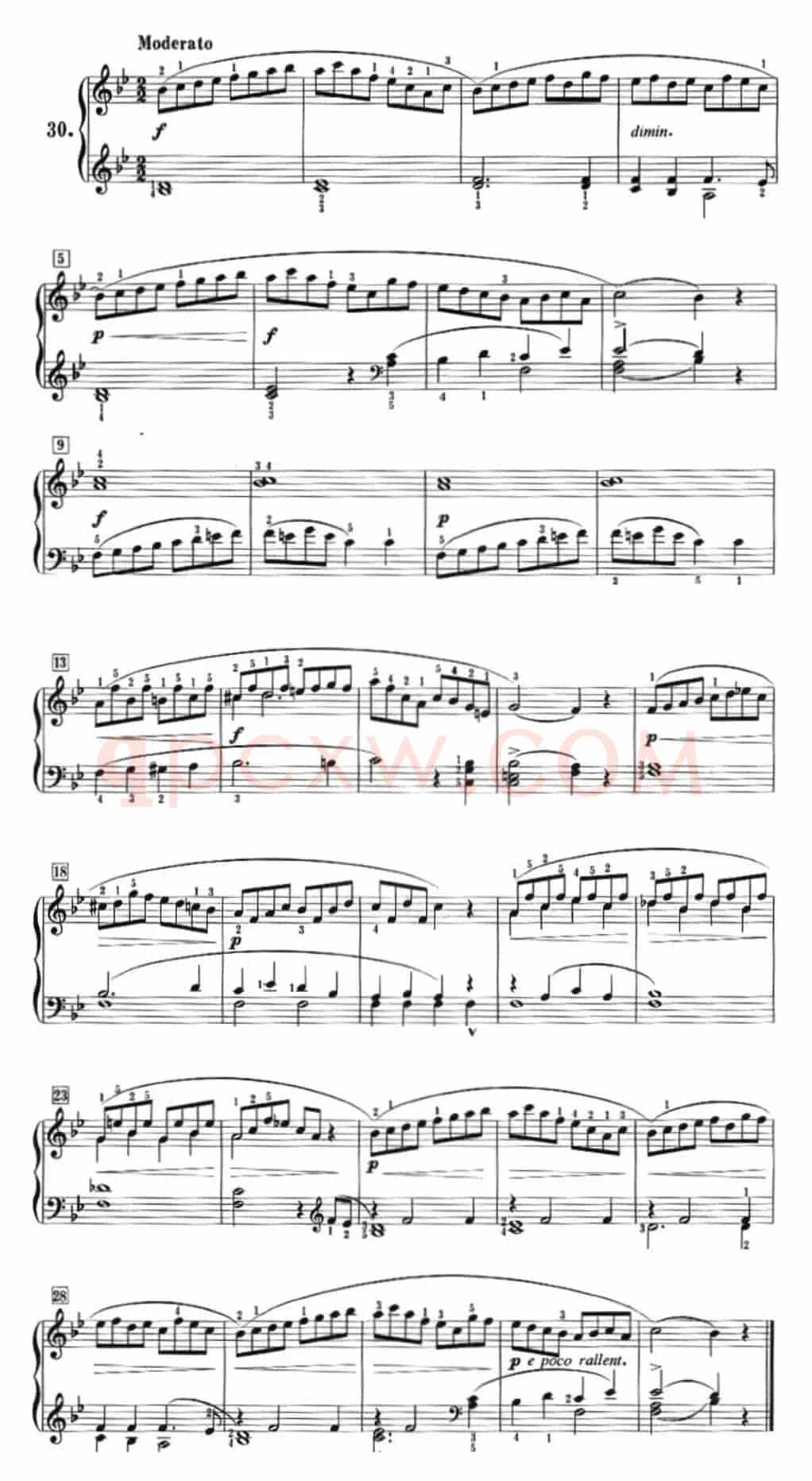 50首莱蒙钢琴练习曲 作品37（NO.30）