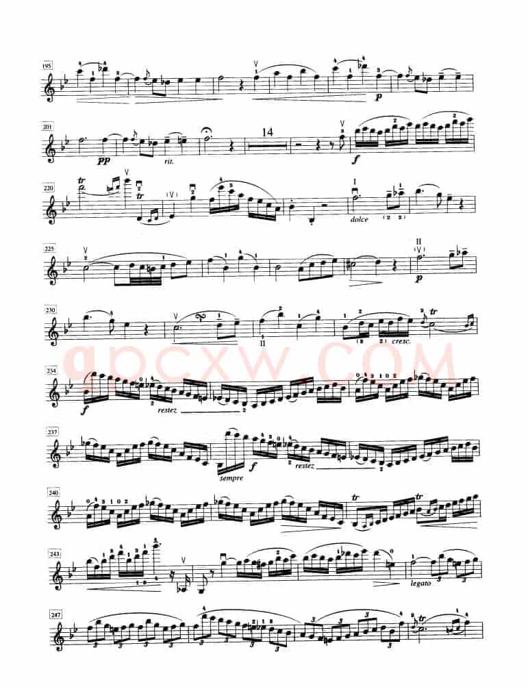 bB大调第六协奏曲（P.Rode）（小提琴分谱）