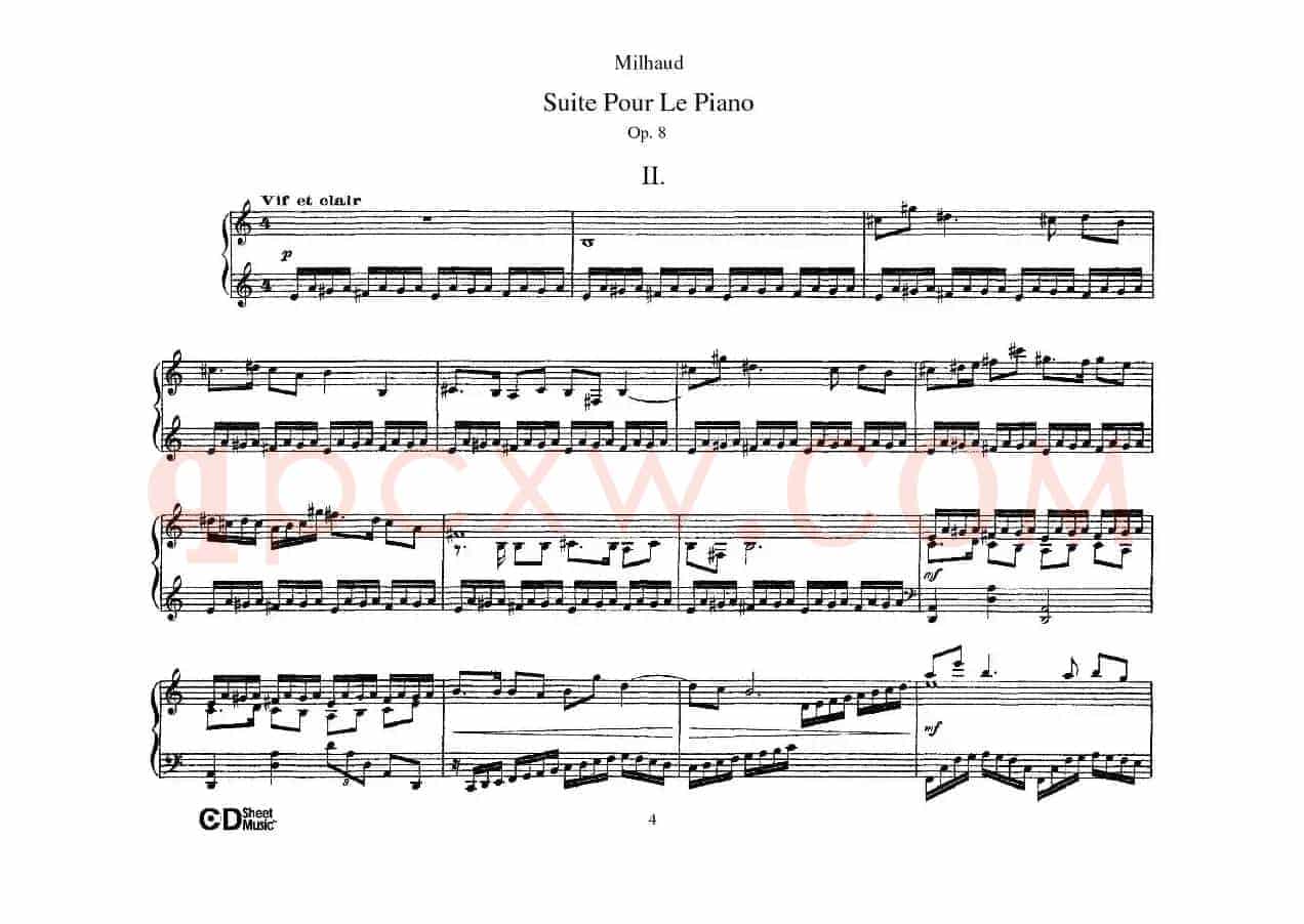 Suite Pour Le Piano Op.8（钢琴组曲·Ⅱ）